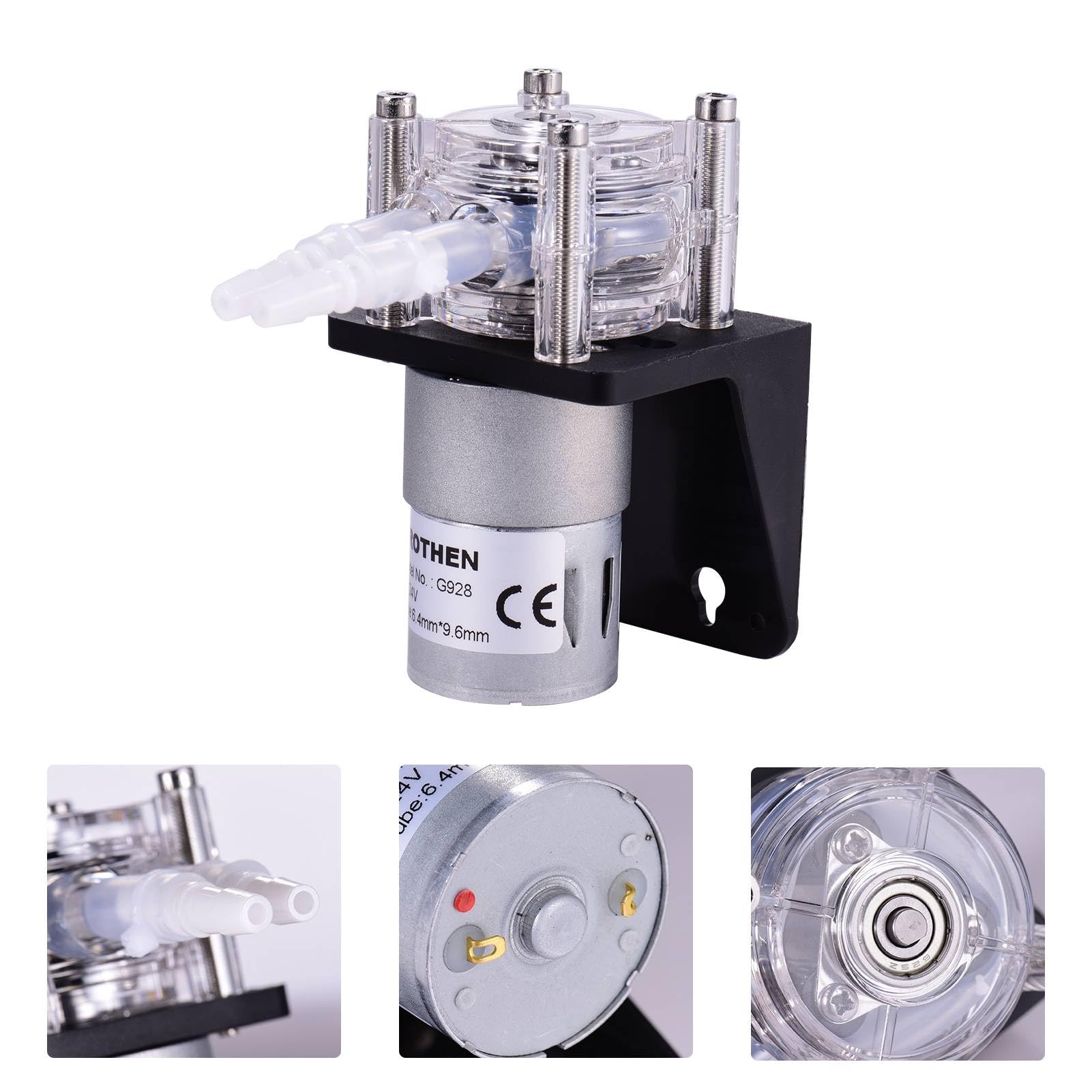 Peristaltic Pump 500ml per Min Metering Pump Vacuum Pump with Ball Bearing Design for Lab Experiment (L 12V)