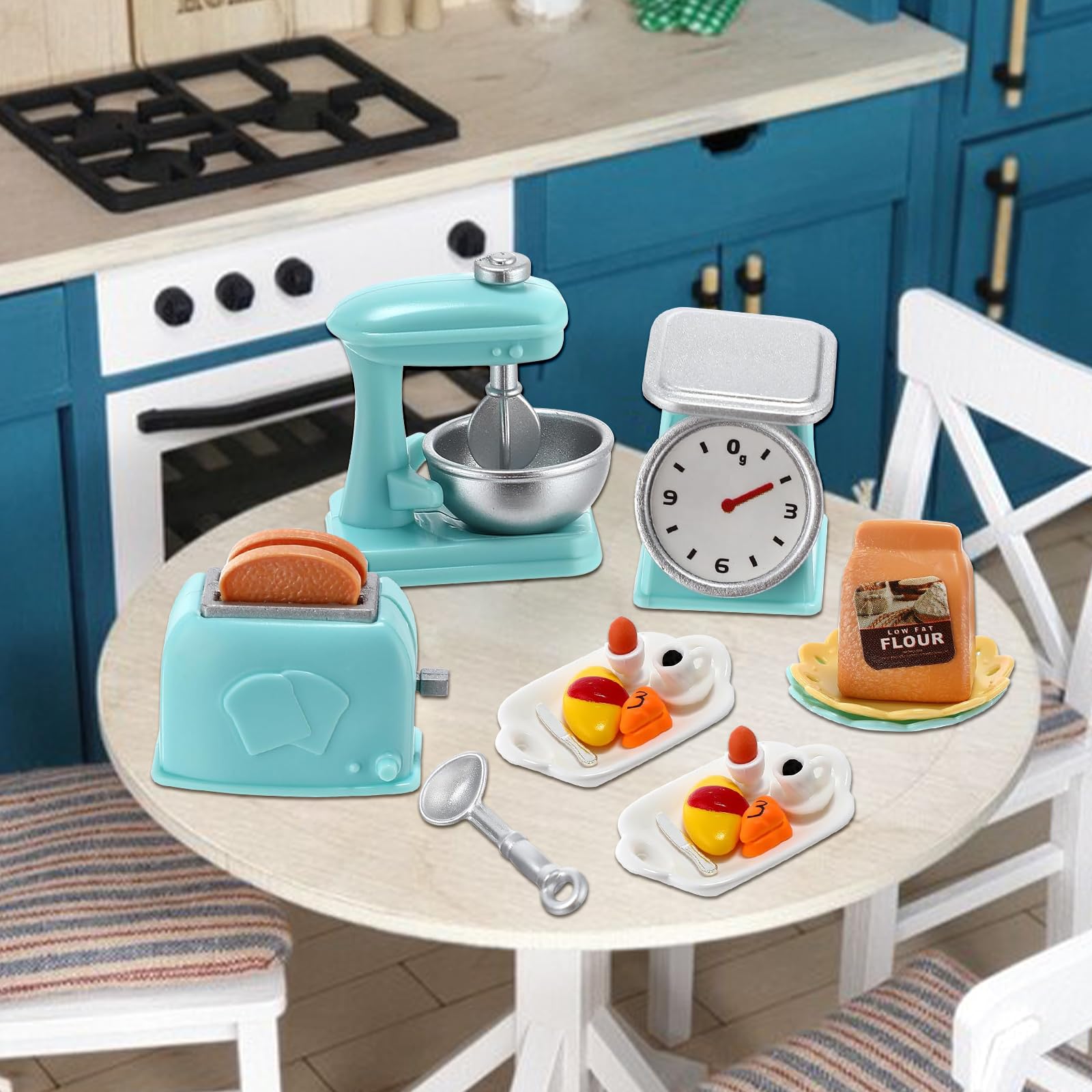 Set 42 Pezzi Mini Cibo Per Casa Delle Bambole – Accessori In Miniatura Scala 1:12 – Torte, Tazze, Posate Per Cucina E Micro Paesaggi Fai Da Te