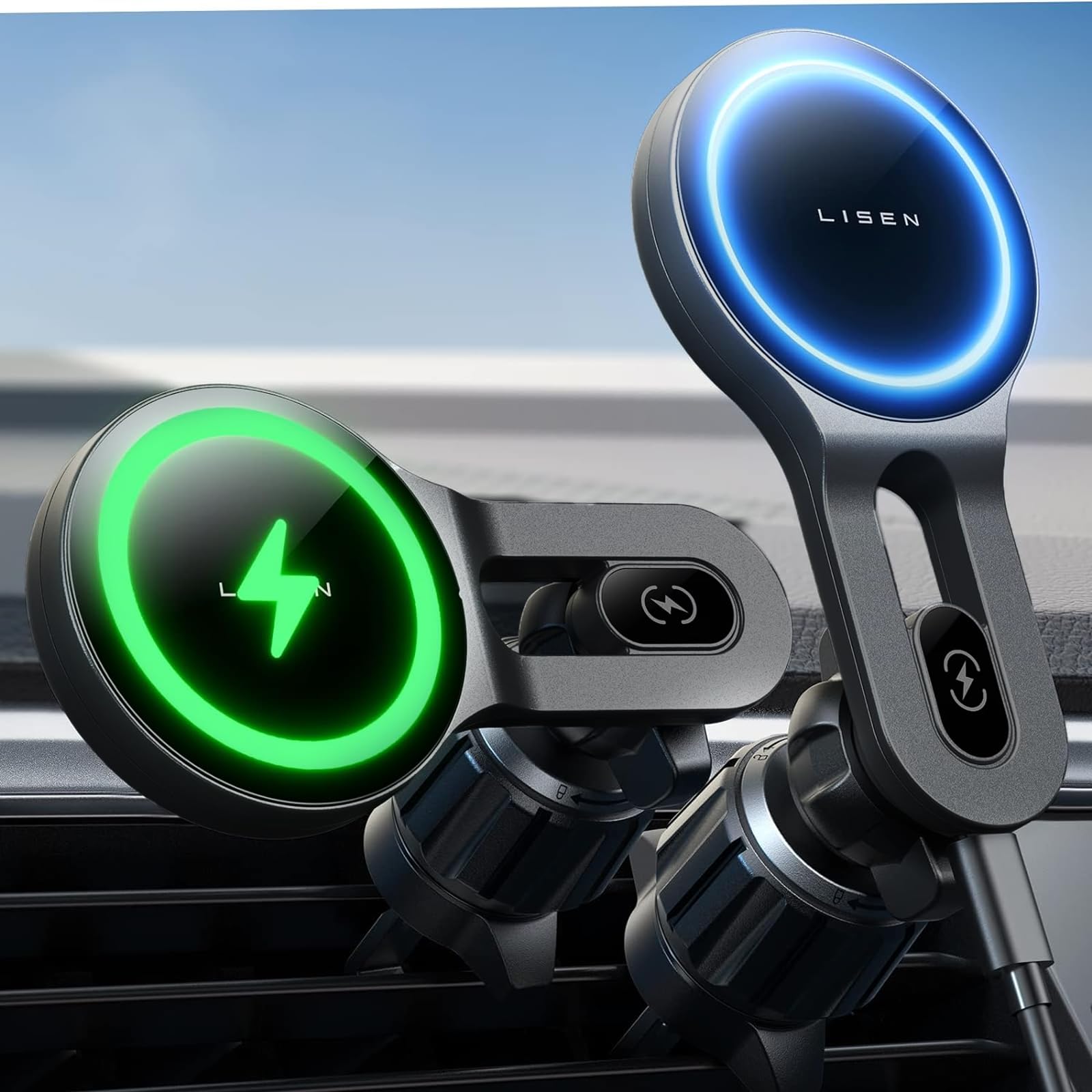 LISEN for iPhone 16 for 15W MagSafe Car Mount Charger, iPhone Wireless Car Charger Magnetic 2024 New Car Phone Holder Mount, Automobile Car Phone Mount Charger Vent Fit iPhone 15 MagSafe Case