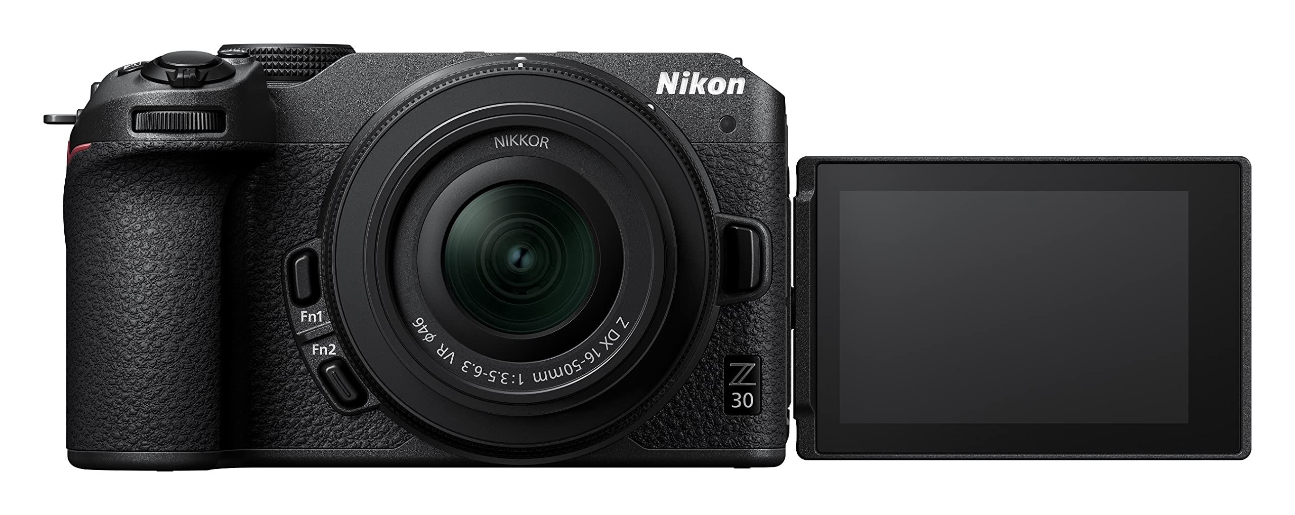 Nikon kit Z 30 + 16/50mm VR, Appareil Photo Hybride capteur DX (20,9 MP, 4K UHD 30p ou Full HD 120p, Rafale 11 i/s, écran Tactile orientable (câble USB de Type C fourni), Noir