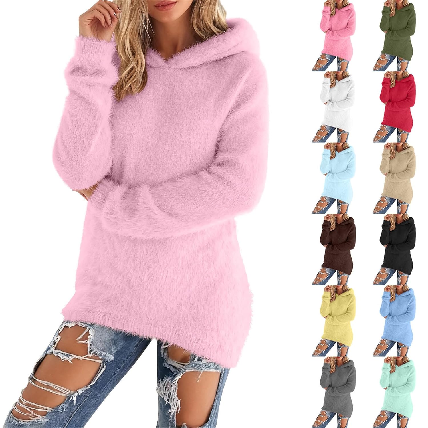 Chenille Sweaters For Women Winter Lounge Cozy Sweater Long Sleeves Soft Fleece Fuzzy Pullover Trendy Thick Thermal Tops