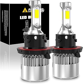 Alla Lighting 8000 Lumens Extremely Super Bright H13 9008 LED Bulb All-in-One 6000K Xenon White H13 Bulbs Replacement (Dual High/Low Beam)