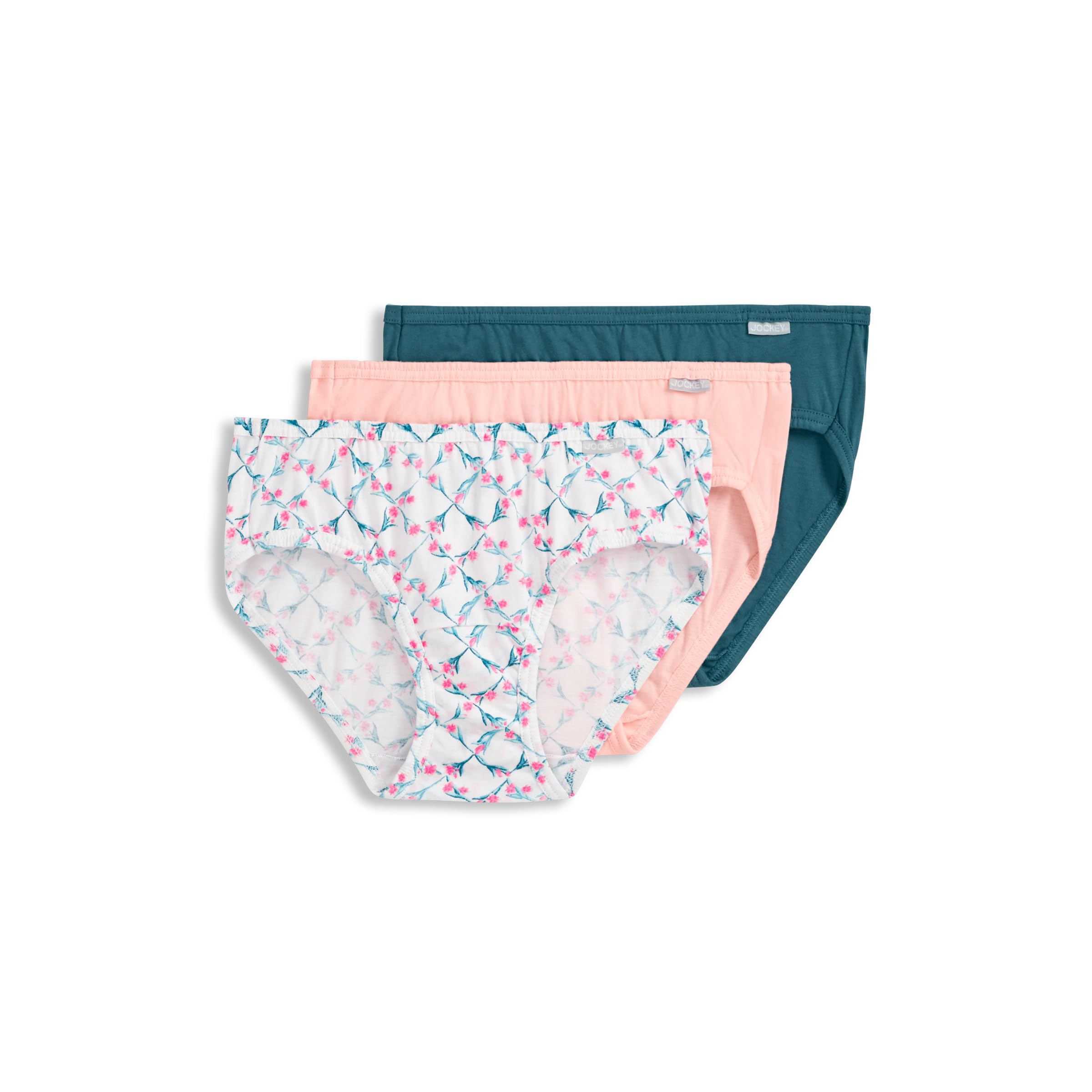 Jockey Women's Underwear 100% Cotton Elance Bikini - 3 Pack