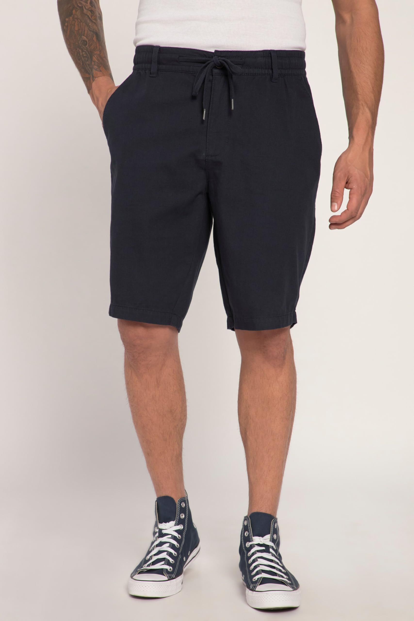 JP 1880 Herren große Größen Übergrößen Menswear L-8XL Bermuda, Leinenoptik, legere Passform, Elastikbund 815197