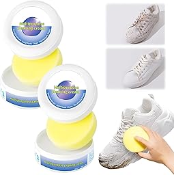 Schuhe Reinigungscreme, 2026 Neu Sneaker Reiniger Wildleder Reiniger und Schuhreiniger Weiße Schuhe, Multifunctional Trockenreinigung Weisse Schuhreiniger für alle Oberfläch (2 Stück)