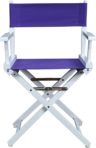 Miniatura 4 de Casual Home 200-01/021-41 - Silla de director de 18 in, marco blanco, con lona color morado, altura clásica