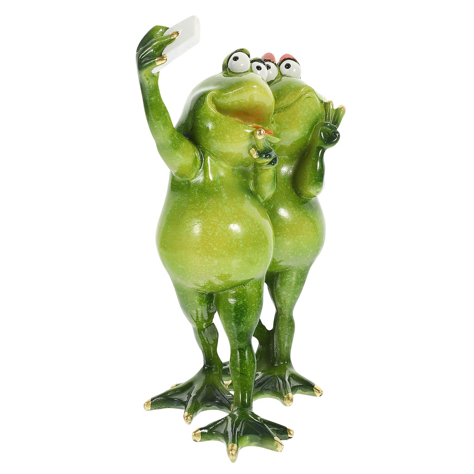 Figurine de grenouille en résine verte résistante aux intempéries pour maison