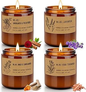 Scented Candles Gift Set for Women, 4 x 200g Scented Candles