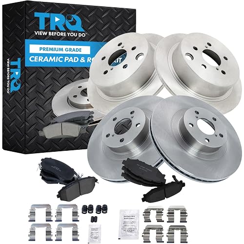 TRQ Front & Rear Ceramic Brake Pad & Rotor Kit