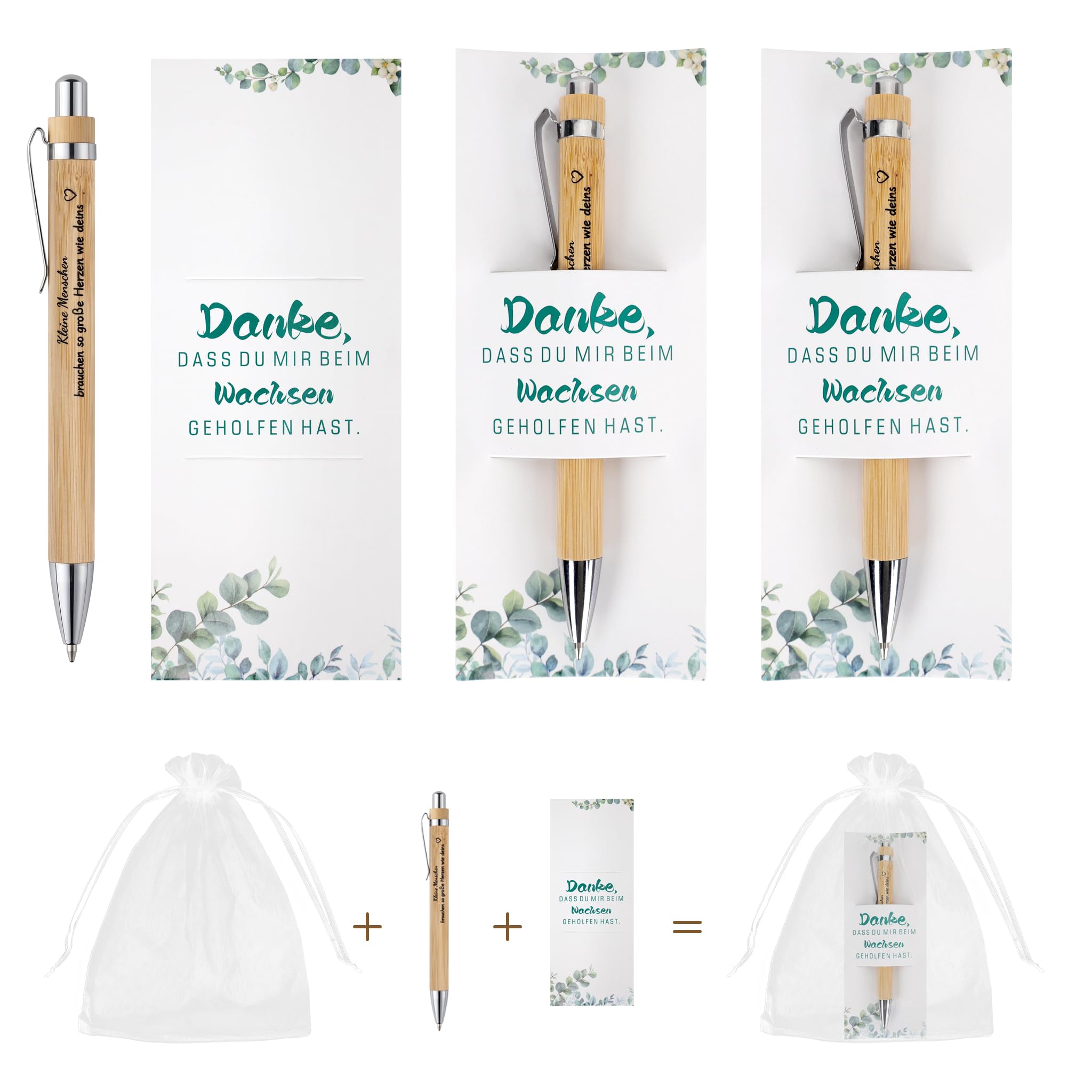 DINSAGE 3er-Pack Abschiedsgeschenk Erzieherin,Lehrer Geschenk,Kugelschreiber mit Geschenkbeutel, Dankeschön Lehrerin Geschenke, Danke Abschied Beste Erzieher Kindergarten Kita, Lehrerin Grundschule