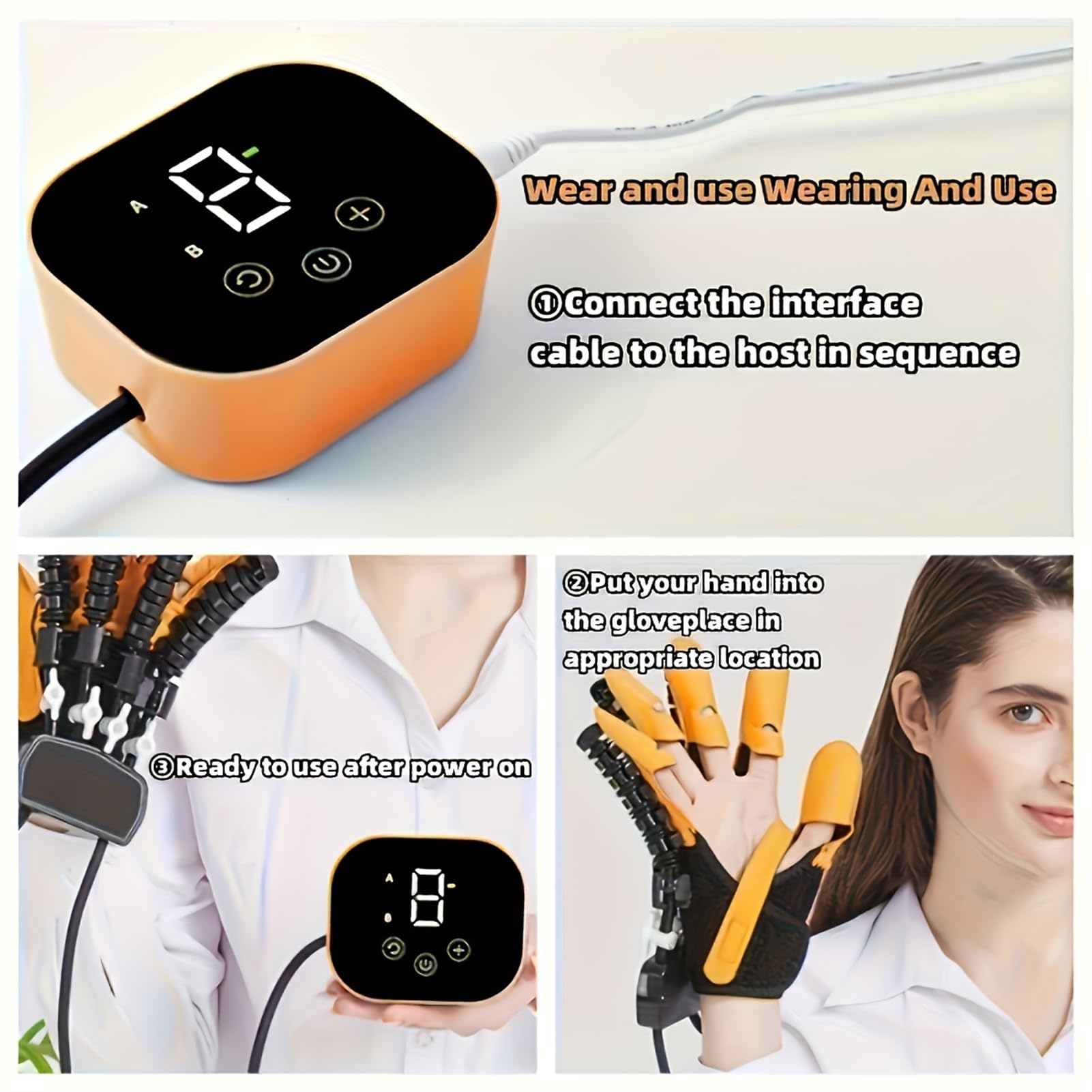 Gants robotisés de récupération après Un AVC, entraîneur de rééducation des Doigts réglable pour hémiplégie, arthrite, Main Droite et Main Gauche