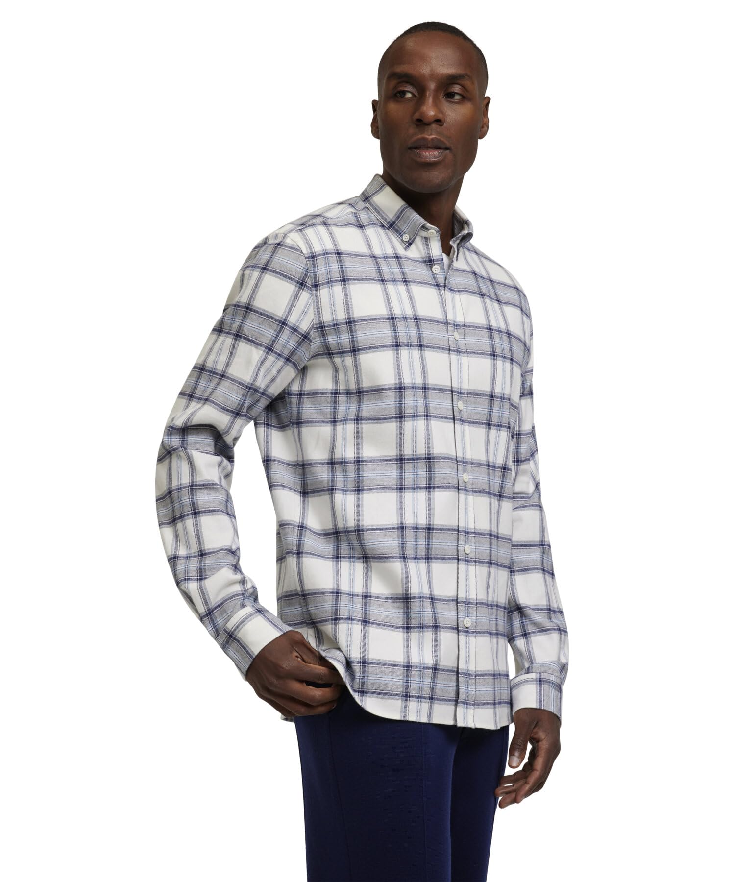 FALKE Men's Shirt Basic Flannel Big Square Camisa
