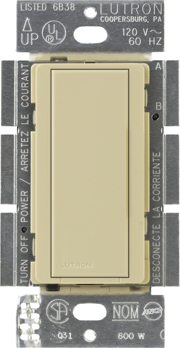 Lutron Maestro 8-Amp Multi-Location Companion Switch | Not for Standalone Use | MA-AS-IV | Ivory