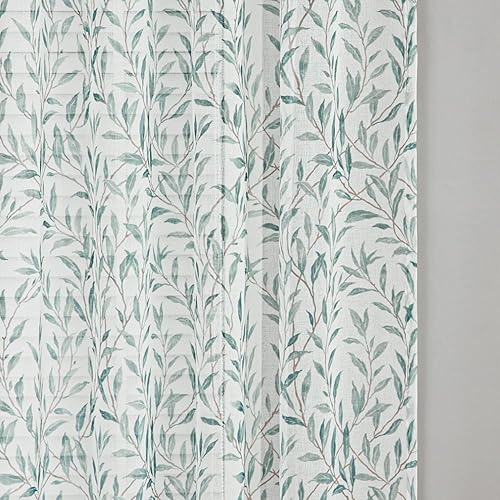 Miniatura 10 de Leeva Cortinas 80% opacas para dormitorio, estilo rústico, lino texturizado, tratamiento de ventana para granja, 2 paneles con ojales en la parte