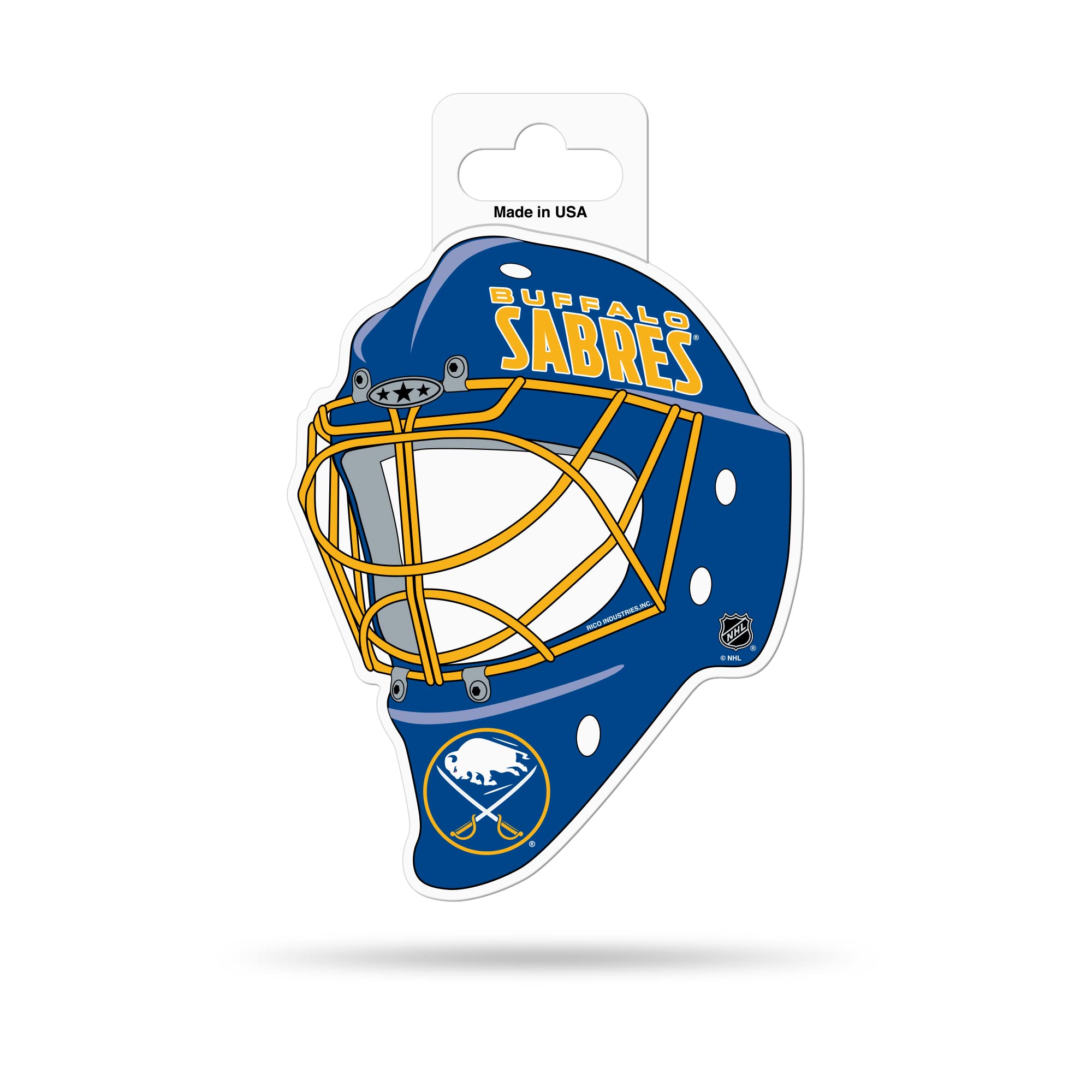 Rico Industries NHL Hockey Buffalo Sabres 4.75" x 5" Shape Cut Helmet Decal