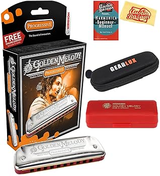 希少！　Hohner Golden Melody ハーモニカ Amazon.com: Hohner Golden Melody Progressive Harmonica, Key