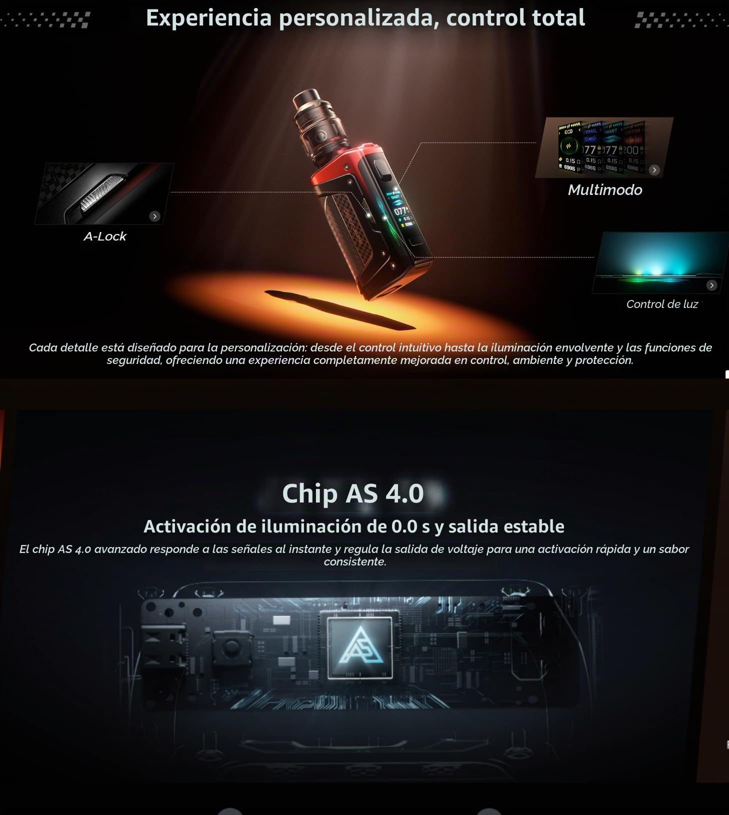GEEKVAPE Aegis Legend 5 Kit | 200W Aegis Legend 5 TC Box Mod + 5,5 ml GeekVape Z Sub Ohm Tank Z0.15 XM + 0.4 XM Coil Vape, sin nicotina