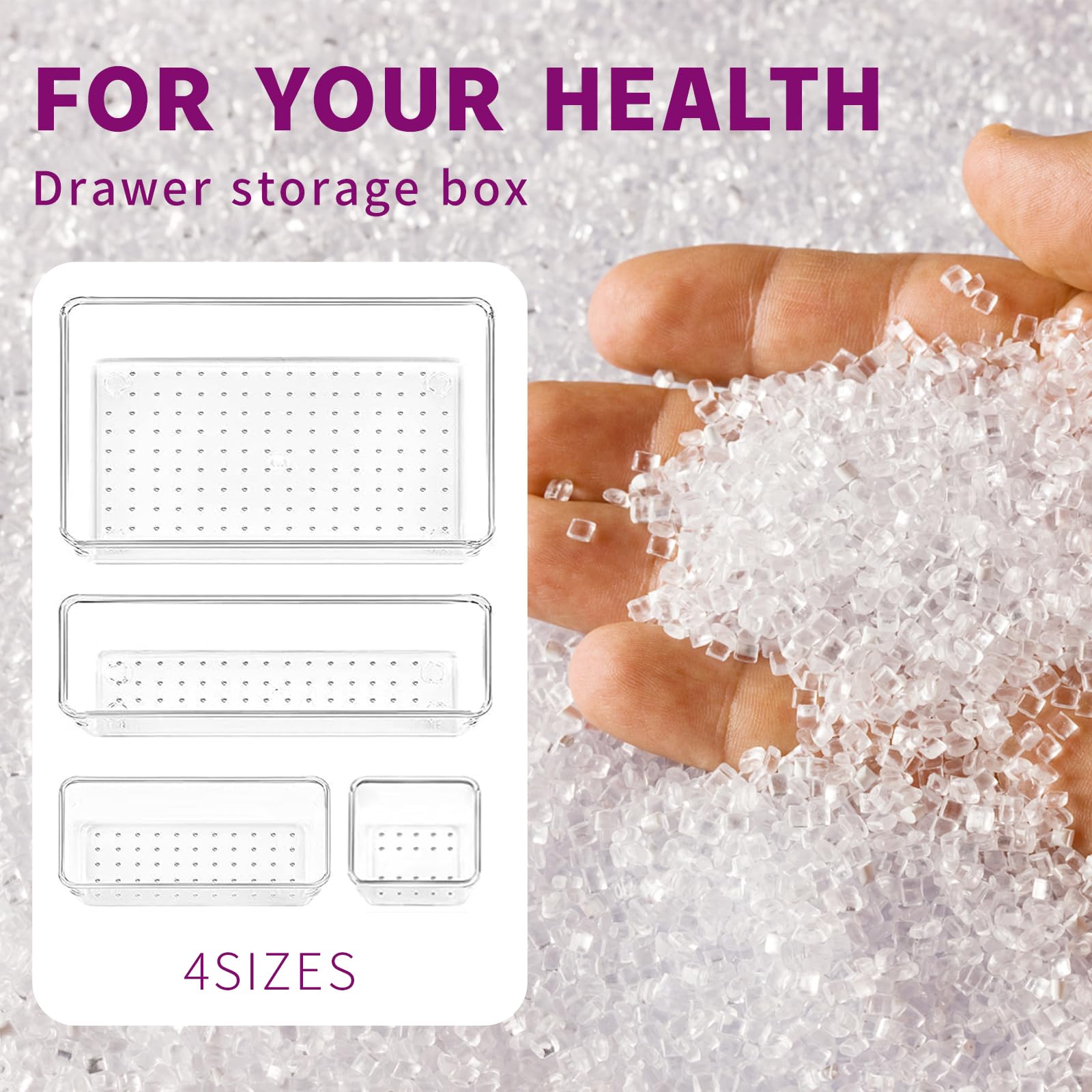 Organizer Per Cassetti Trasparente - 25 Pezzi Impilabili Per Cucina, Bagno E Ufficio - Foto 5