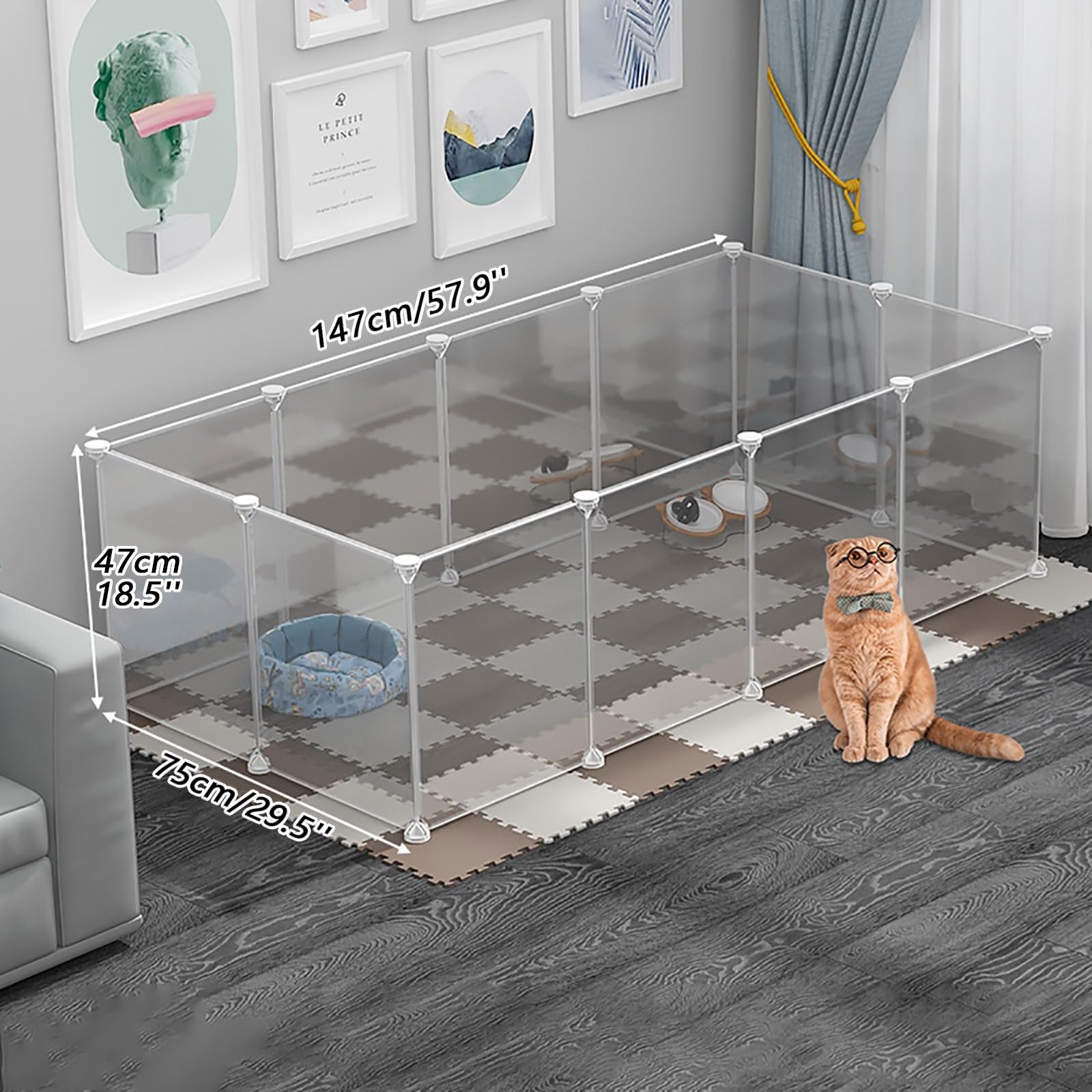 Recinto per Piccoli Animali, Gabbia per Conigli Gabbie per porcellini d'India Recinto per Gatti Recinto per Cortili in Filo Metallico Portatile per Interni ed Esterni, per Piccoli Animali Ga