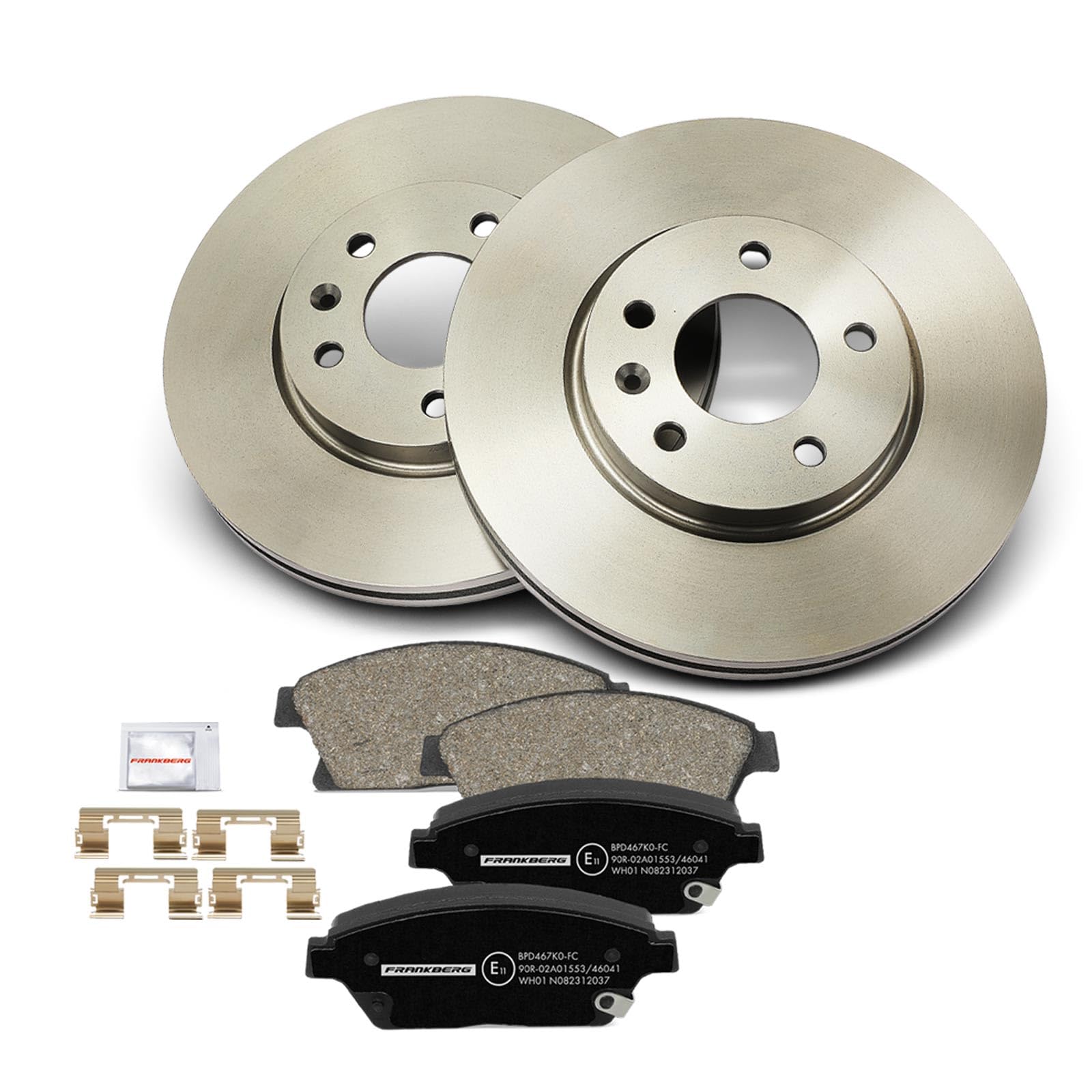 Frankberg Bremsensatz inkl. 2x Bremsscheiben + 4x Bremsbeläge Vorne Kompatibel mit Astra J Caravan P10 Zafira Tourer C P12 Astra J GTC Astra J P10 Replace# 1605263