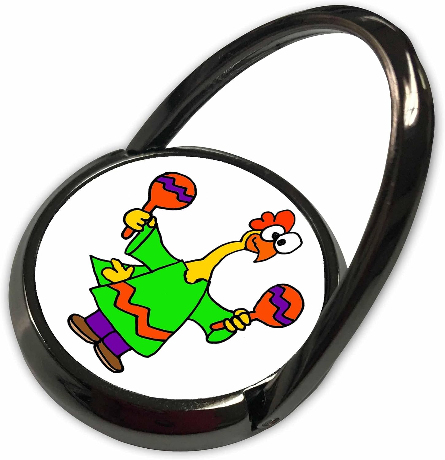 3dRose Cute Funny Rubber Chicken Shaking Maracas Cartoon Phone Ring