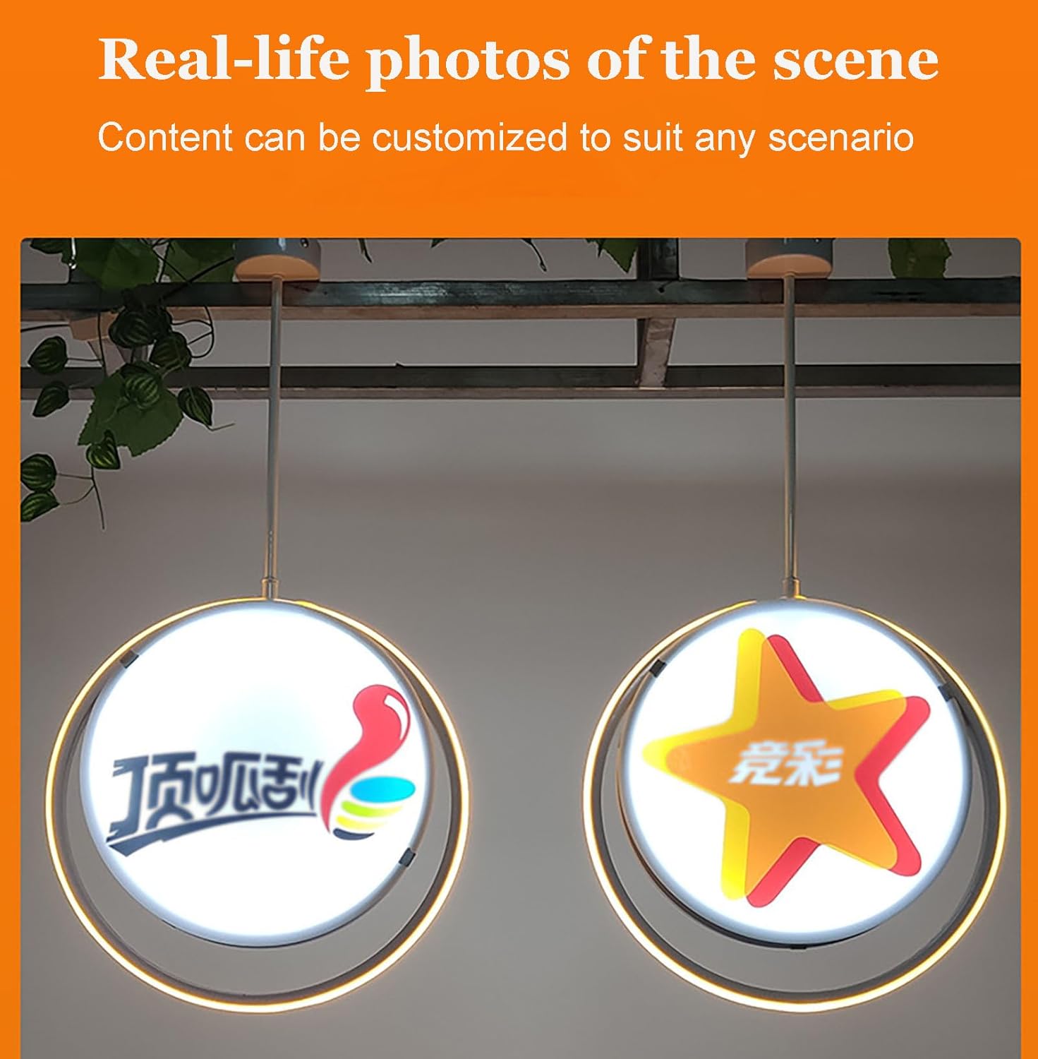 LED Double Sided Light Box for Business, Self-Custom LED Advertising Sign Board, Waterproof Light Box Sign, Outdoor Advertising Projecting Light Box, for Bar, Restaurants 3PC 35cm