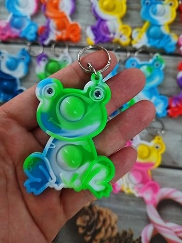 Miniatura 6 de Paquete de 20 unidades a granel de rana con burbujas de arco iris para niños y niñas, regalos de fiesta de cumpleaños, regalos de premio para