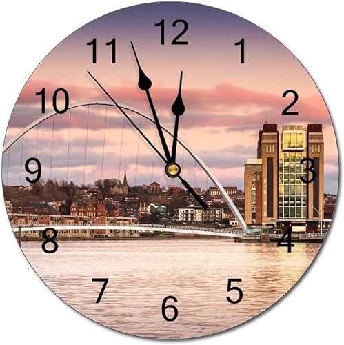 Miniatura 10 de Reloj de pared silencioso sin tictac de PVC, vista Positano Sunset View. Costa de Amalfi, Italia C 20, funciona con pilas, 12 pulgadas (11.8 in),