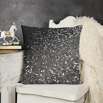 Square Throw Pillow Covers 12 ""x12 Shiny Silver Glitter Pillow Covers Decorative Pillowcase Soft Comfortable Cushion Cover for Bedroom Sofa Living Room Couch Chair Office, Style
