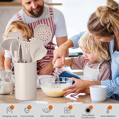 Miniatura 7 de E-far Juego de utensilios de cocina, 15 piezas de utensilios de cocina de silicona con soporte, utensilios de cocina antiadherentes y resistentes al