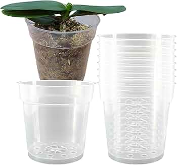 Amazon.co.jp: Orirya プランター 植木鉢 プラスチック 透明オーキッド