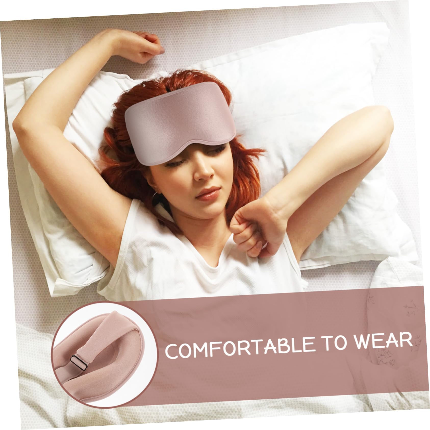 Ipetboom 5 Pièces Pour Les Yeux Occultant 3d Palette De Fards à Paupières Réglable Cool Dirigé Lavable Oeil Pour Côté Bouffi Aveugle Rose Mousse à Mémoire De Rebond