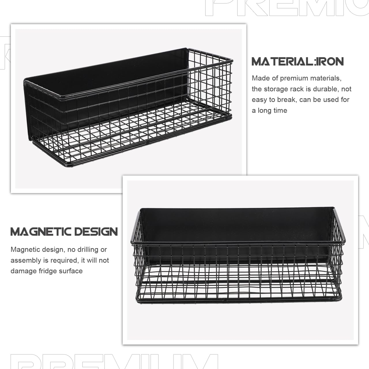 PRETYZOOM Magnetisches Gewürzregal Für Kühlschrank 24.50X10.00X8.00Cm Magnetablage Küchen Organizer Ohne Bohren Platzsparend Für Gewürzflaschen Und Küchenutensilien