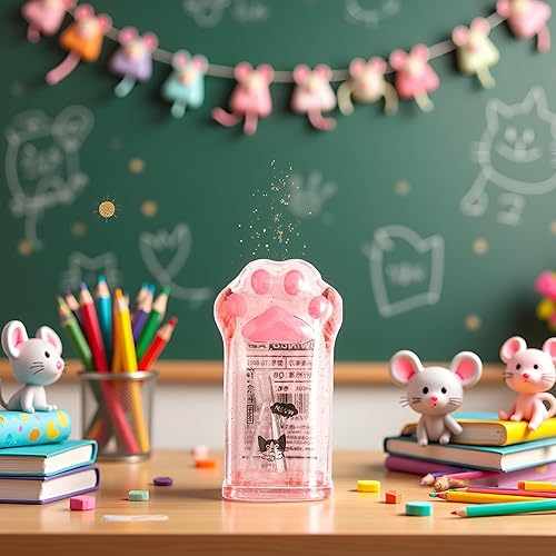 Miniatura 3 de Sacapuntas de pata de gato rosa, suministros escolares kawaii, premio para estudiantes, regalo para niños, sacapuntas kawaii, suministros escolares