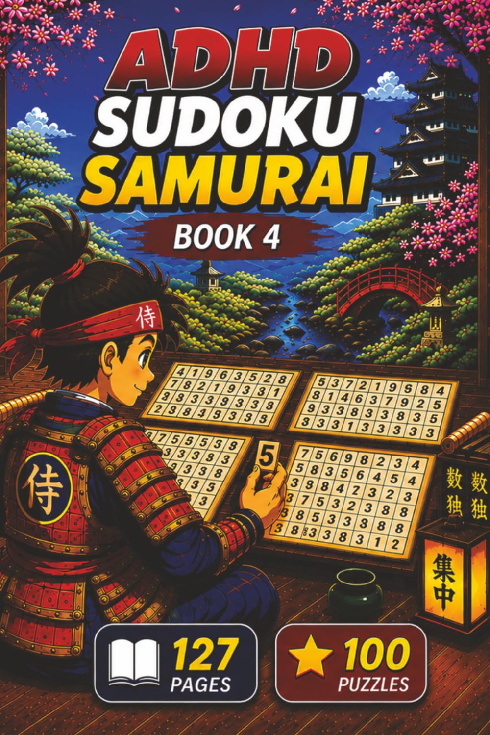 ADHD Sudoku Samurai Book 4: 100 Hard Sudoku Puzzles for Adults & Teens | Focus, Concentration, Mindfulness & Anxiety Relief