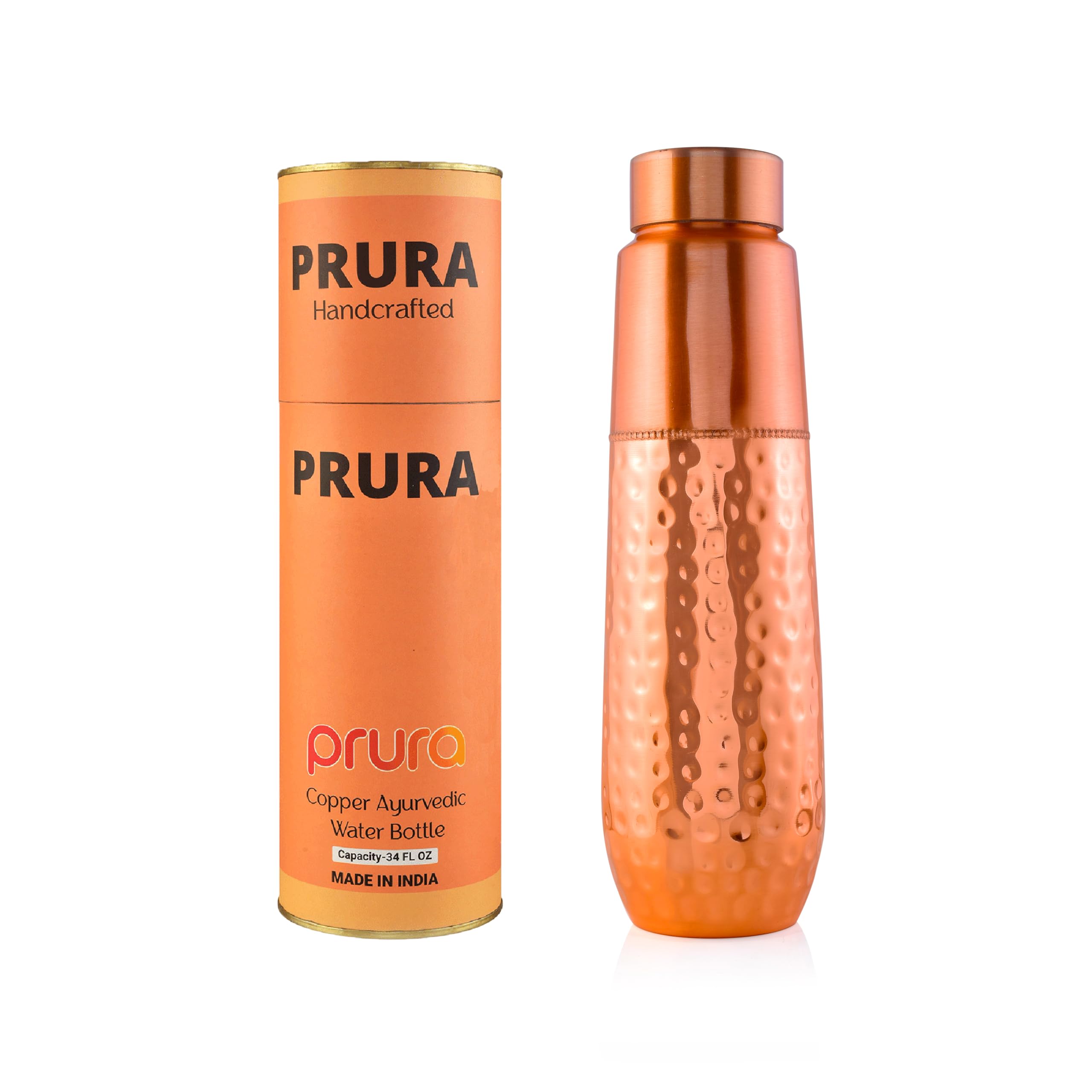 PRURA Copper Water Bottle A Leak Proof Ayurvedic Pure Copper Vessel