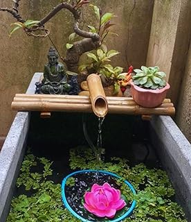 Zen Bamboo Water Fountain with Pump – 14” Three-Arm Style – Smooth Natur...