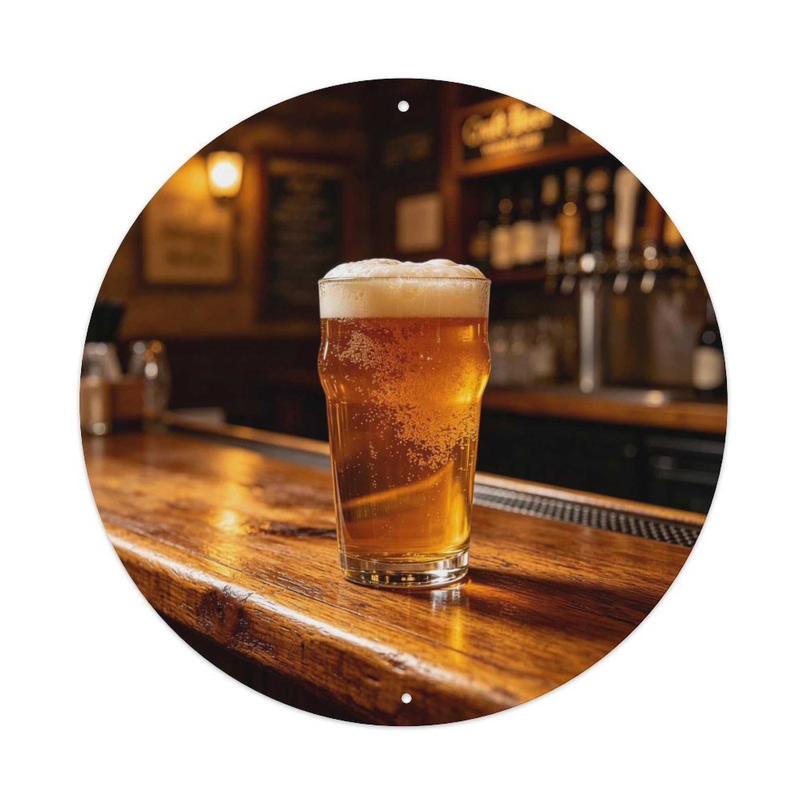 Craft Beer Pint Wooden Bar Metal Tin Sign Plaque