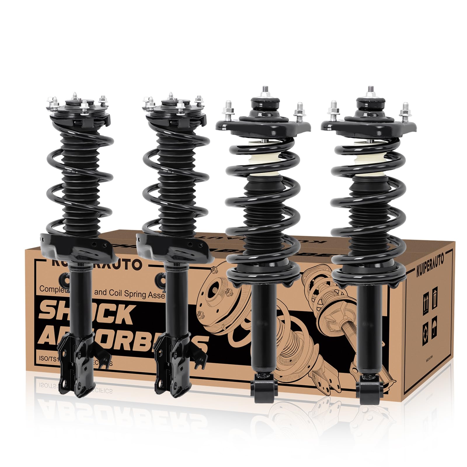 KUIPERAUTO Front and Rear Quick Struts w/Coil Spring Compatible for 2012-2014 Honda CR-V 272957L 272957R 272492 272491,Set of 4