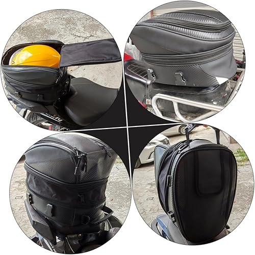 Miniatura 4 de Vaguelly Bolsa de casco de motocicleta Bolsa de asiento de motocicleta Bolsa de cola de motocicleta Bolsa de asiento trasero Mochilas de motocicleta