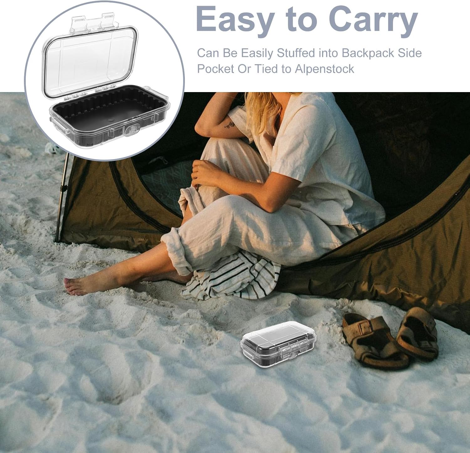 Outdoor Survival Waterproof Dry Box: Shockproof Storage Case - 6.7x4.3x2 Airtight Carry Container for Outdoor Boating Camping Tools, Transparent