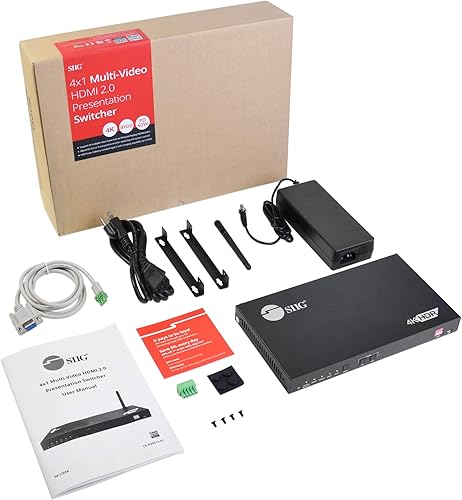 Miniatura 8 de SIIG Presentación de oficina de entrada múltiple 4K 4x1 y conmutador KVM, 4 entradas 1 inalámbrico (MiracastAirPlay), 2 HDMI, 1 modo USB-C DP Alt y