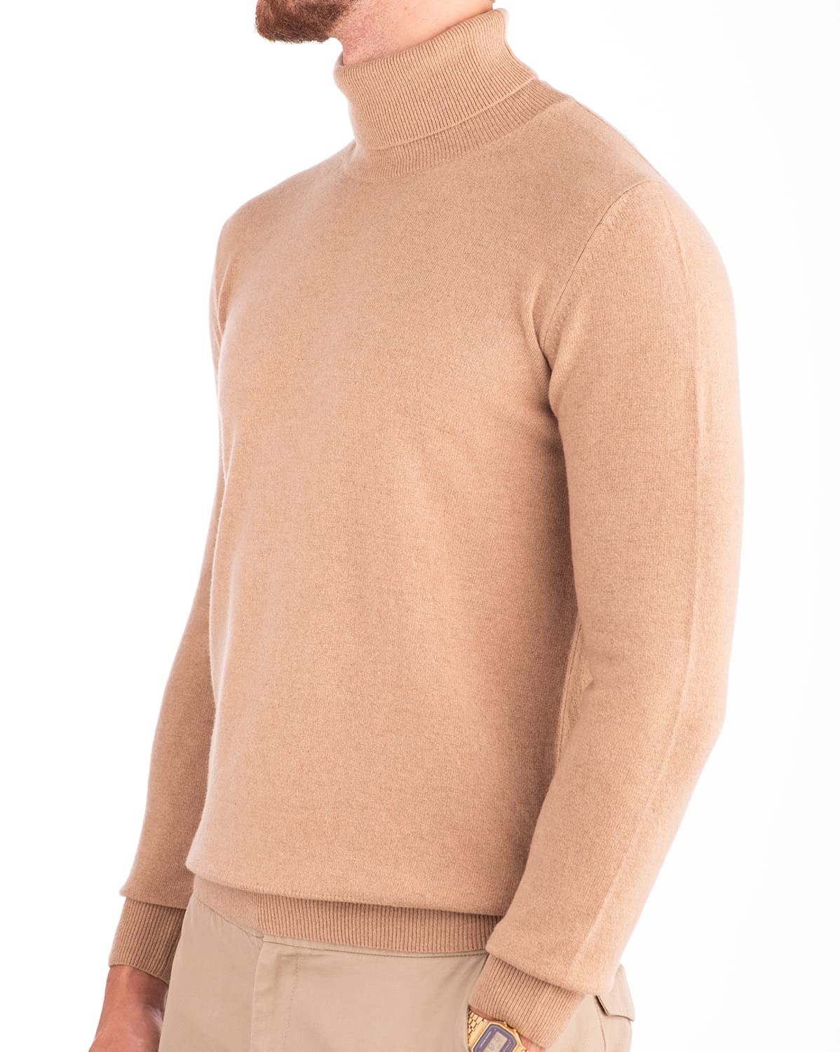 Dolcevita Maglione Uomo 30% Puro Cashmere 70% Pura Lana Made in Italy Pull Manica Lunga Morbido Soffice e Caldo