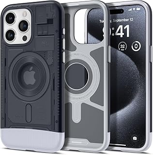Spigen Magnetic Case for iPhone 15 Pro Case, Classic C1 MagFit [Magsafe Compatible] for Apple iPhone 15 Pro Case - Graphite