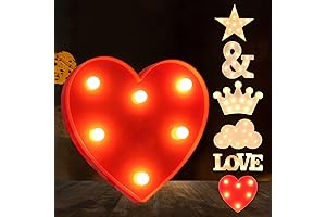 Laerjin Marquee Light Up Heart LED Letter Lights for Cheerful Decor