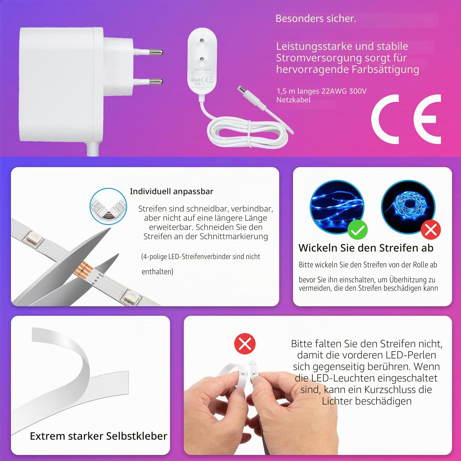 LED Strip 40m WiFi, Alexa LED Band Musik Sync, Kompatibel mit Alexa und Google Home, APP und Fernbedienung, DIY Szenenmodus, LED Strips Deko für Szenenmodus Schlafzimmer Küche Zuhause Partei