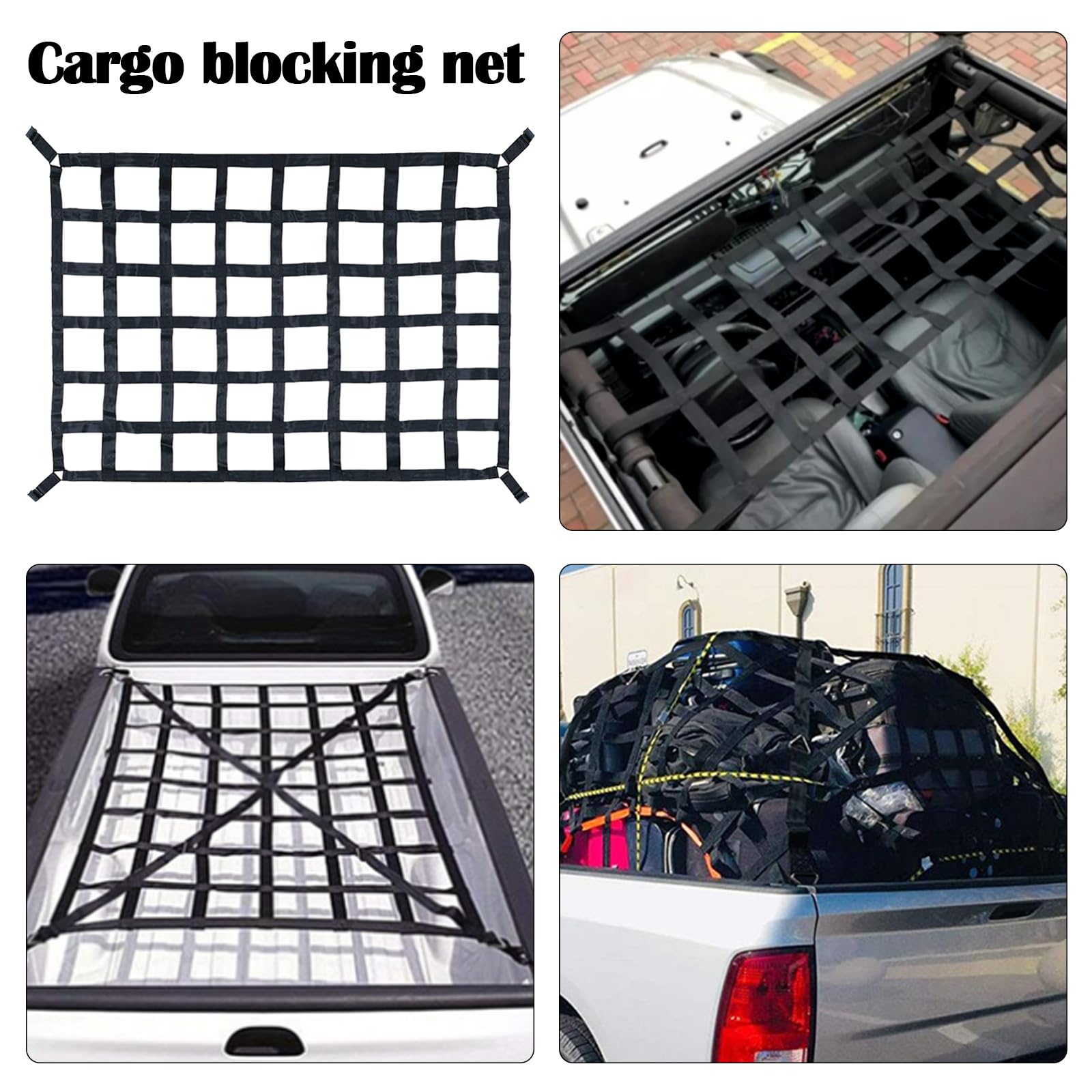 Red De Carga Pesada, Red De Carga para Camionetas EláStica Red para Equipaje Red De Carga Ajustable Red Organizadora SujecióN De Carga para SUV Van Carro Automóviles Universal