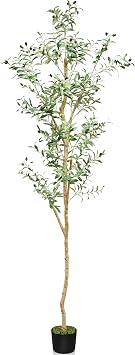LOVMOR Artificial Olive Tree 7.8ft Artificial Plants,Extra Long Faux Olive Tree for Modern Home Office Living Room Floor Decor Indoor,The Perfect complement to The Scene