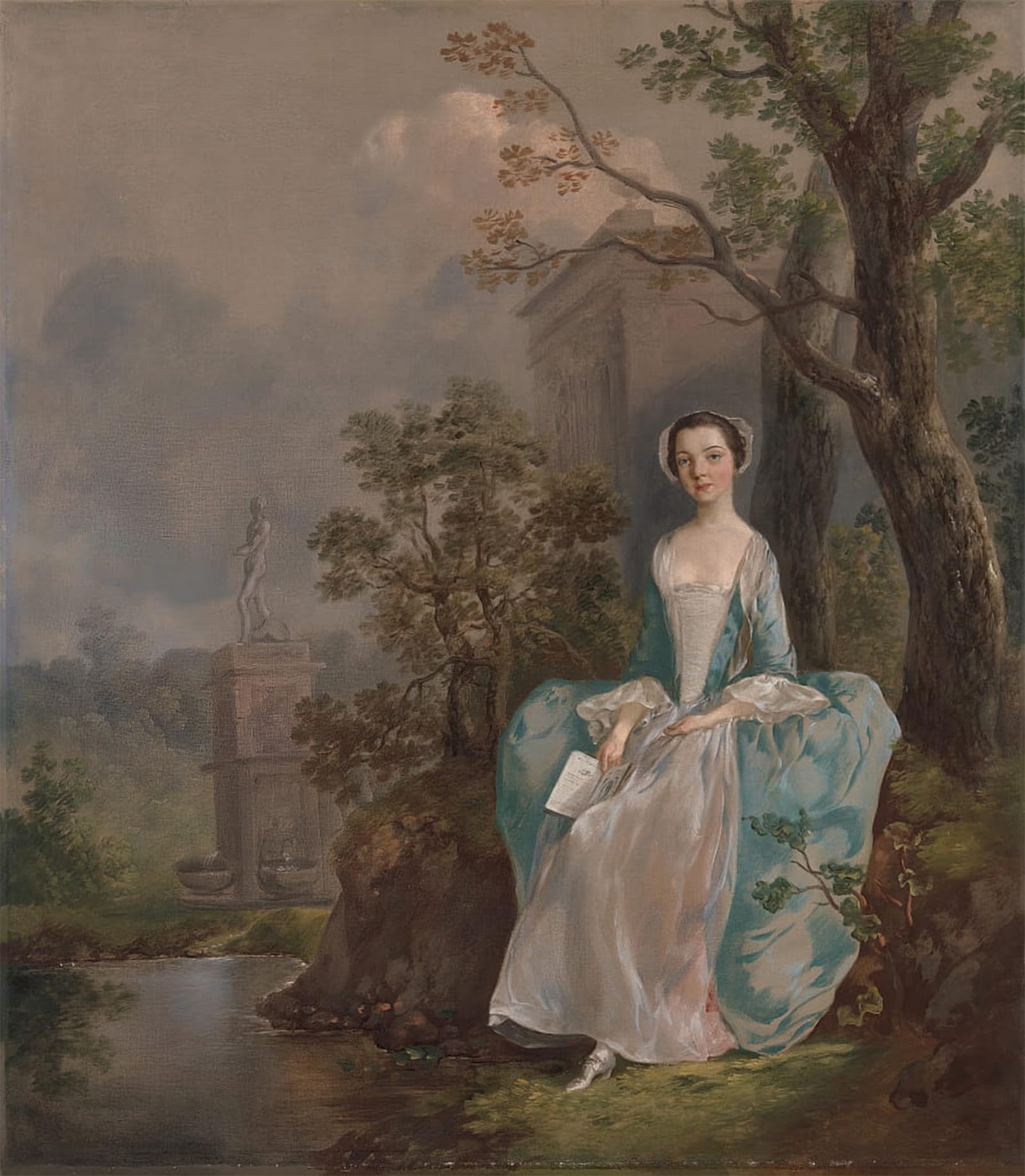 Artxlxxbn No Frame Famous Print Painting Colorful Art Print Portrait Of A Woman By Gainsborough Canvas Art Decorations For Home Decor 60X90cm