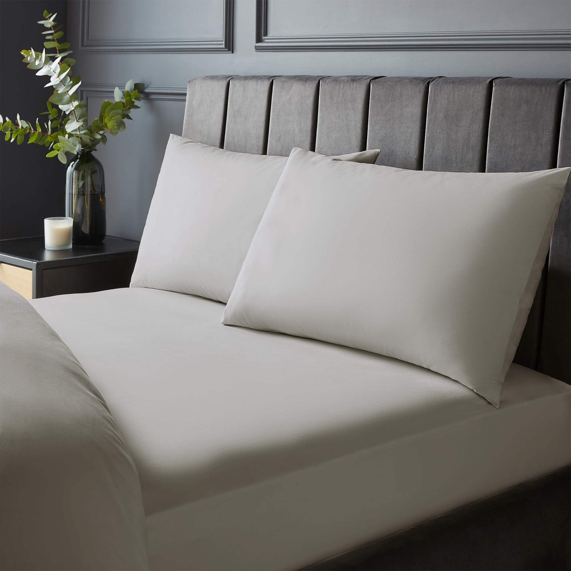 Silentnight Pure Cotton Fitted Sheet - Light Grey